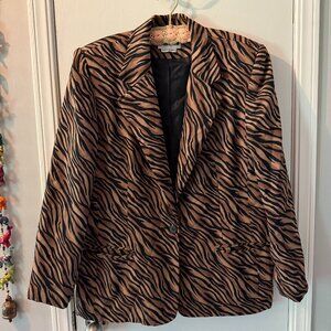 Vintage Joan Leslie Tiger Print Blazer - Size 16 (Women's Large)